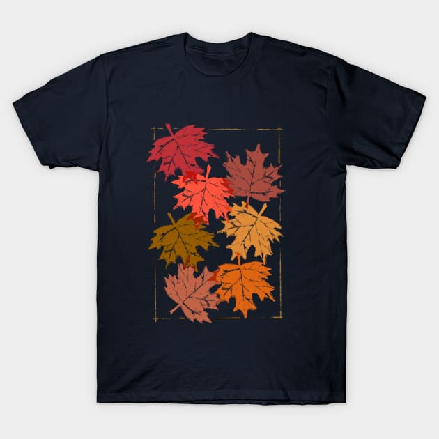 Fall Leaves in Fall Colors T-Shirt by Shelley Johannes Art